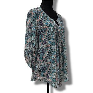 Daniel Rainn Paisley Maternity Peasant Top Size Medium Women’s
